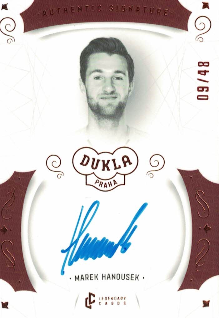Marek Hanousek Dukla Praha Bravo Dukla Legendary Cards Authentic Signature Orange /48 #AS-HAM