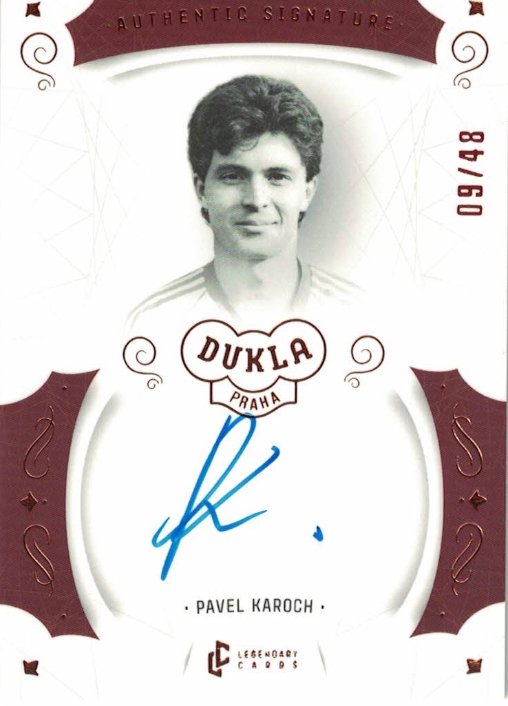 Pavel Karoch Dukla Praha Bravo Dukla Legendary Cards Authentic Signature Orange /48 #AS-KAP