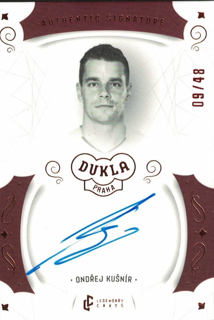 Ondrej Kusnir Dukla Praha Bravo Dukla Legendary Cards Authentic Signature Orange /48 #AS-KUO