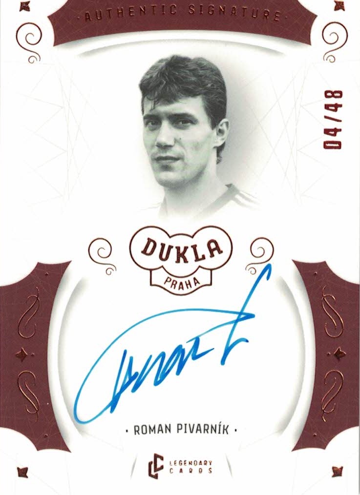 Roman Pivarnik Dukla Praha Bravo Dukla Legendary Cards Authentic Signature Orange /48 #AS-PIR