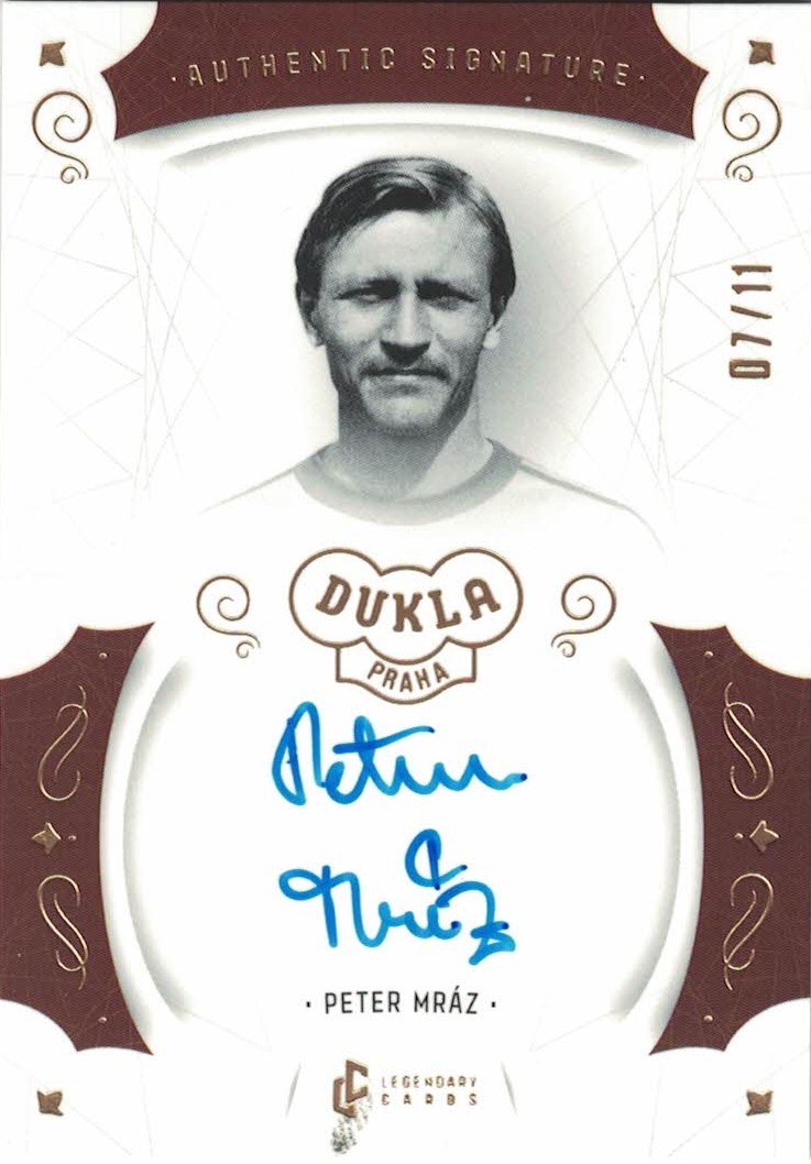 Peter Mraz Dukla Praha Bravo Dukla Legendary Cards Authentic Signature Gold Mat /11 #AS-MRP