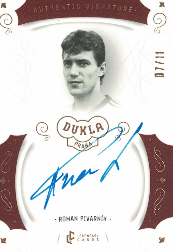 Roman Pivarnik Dukla Praha Bravo Dukla Legendary Cards Authentic Signature Gold Mat /11 #AS-PIR