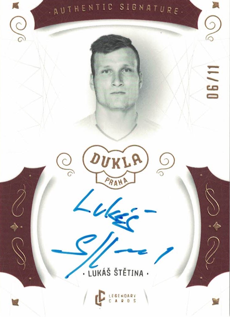 Lukas Stetina Dukla Praha Bravo Dukla Legendary Cards Authentic Signature Gold Mat /11 #AS-STL