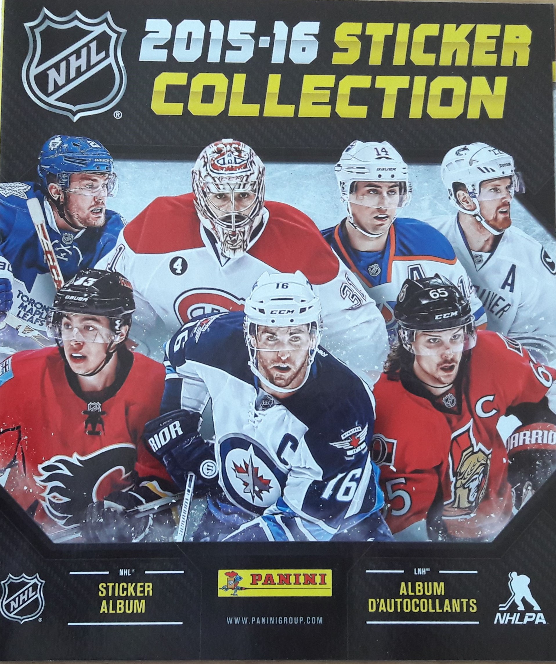 Samolepkové album NHL 2015/15 Sticker Collection Panini částěčně vylepené