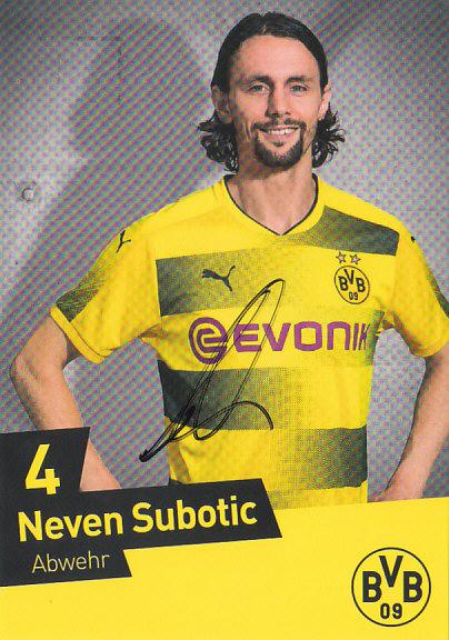 Neven Subotic Borussia Dortmund 2017/18 Podpisova karta Autogram