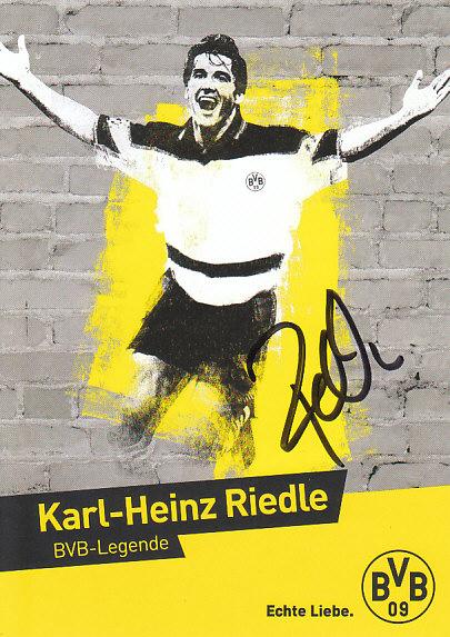 Karl-Heinz Riedle Borussia Dortmund 2017/18 Podpisova karta Autogram