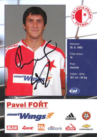 Pavel Fořt SK Slavia Praha 2006/07 Podpisova karta Autogram