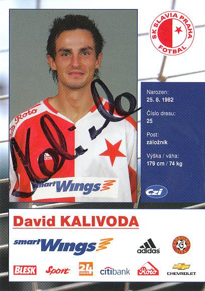 David Kalivoda SK Slavia Praha 2006/07 Podpisova karta Autogram