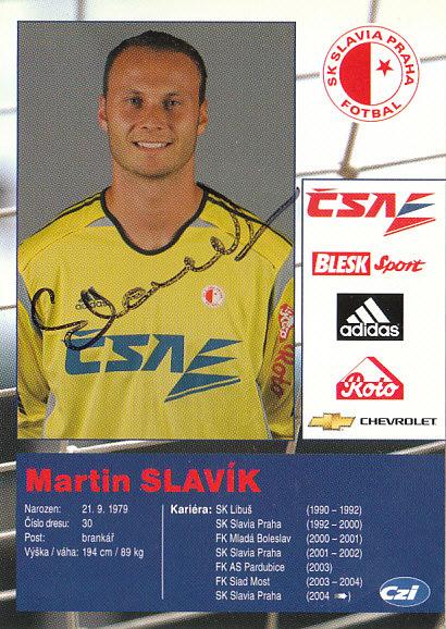 Martin Slavík SK Slavia Praha 2005/06 Podpisova karta Autogram
