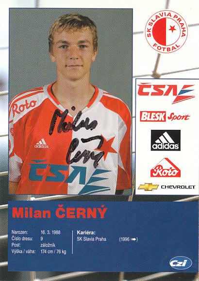 Milan Černý SK Slavia Praha 2005/06 Podpisova karta Autogram