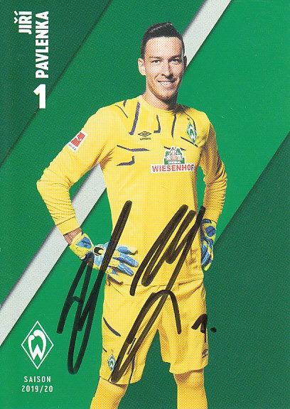 Jiri Pavlenka Werder Bremen 2019/20 Podpisova karta autogram