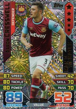 Aaron Cresswell West Ham United 2015/16 Topps Match Attax Man of the Match #419