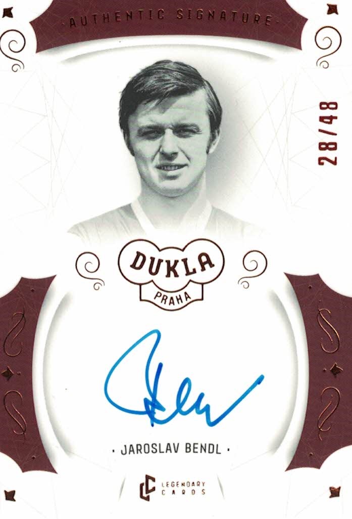 Jaroslav Bendl Dukla Praha Bravo Dukla Legendary Cards Authentic Signature Orange /48 #AS-BEJ