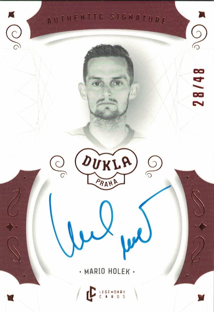 Mario Holek Dukla Praha Bravo Dukla Legendary Cards Authentic Signature Orange /48 #AS-HOM