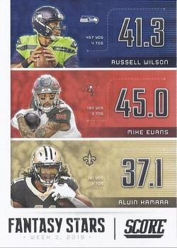 Kamara/Evans/Wilson Seahawks/Saints/Bucs 2020 Panini Score Fan. Stars #FS-RMA