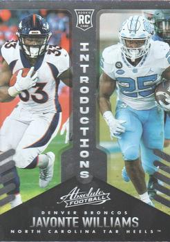 Javonte Williams Denver Broncos 2021 Panini Absolute Introductions #INT-15