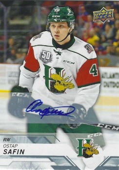 Ostap Safin Halifax Mooseheads Upper Deck 2018/19 CHL Autographs #88