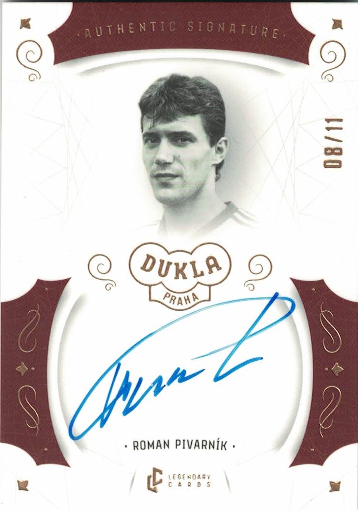 Roman Pivarnik Dukla Praha Bravo Dukla Legendary Cards Authentic Signature Gold Mat /11 #AS-PIR