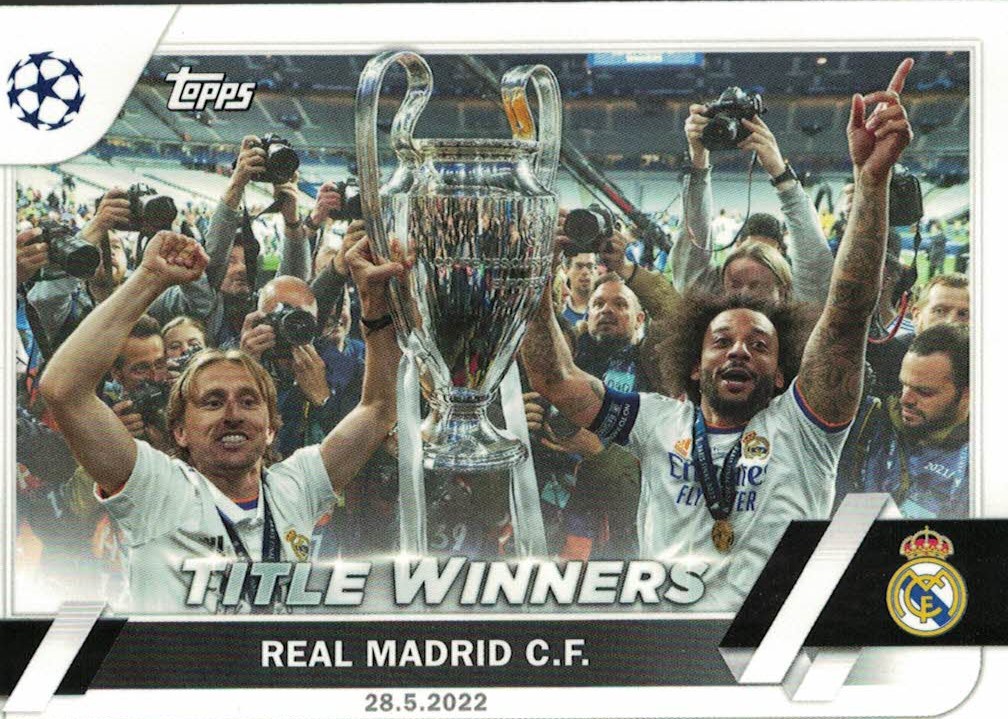 Title Winners Real Madrid Topps UEFA Club Competitions 2022/23 #125