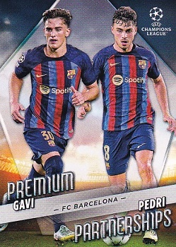 Gavi/Pedri FC Barcelona Topps UEFA Club Competitions 2022/23 Premium Partnerships #PP-03