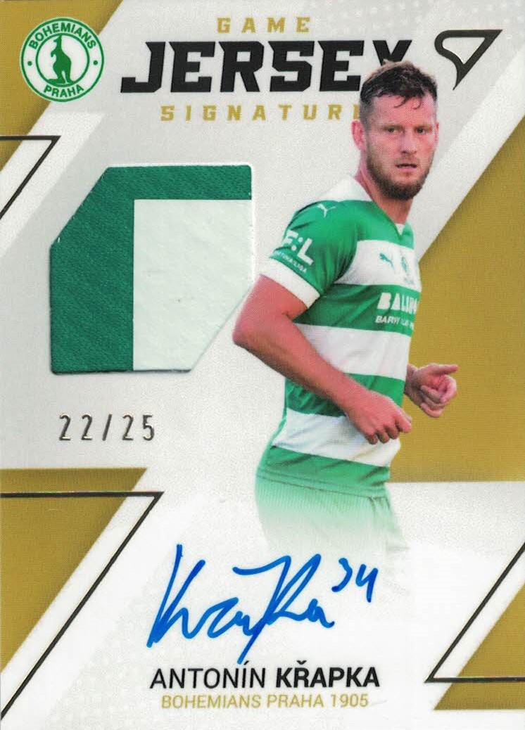 Antonin Krapka Bohemians Praha SportZoo FORTUNA:LIGA 2022/23 2. serie Game Jersey Auto /25 #GJS-AK