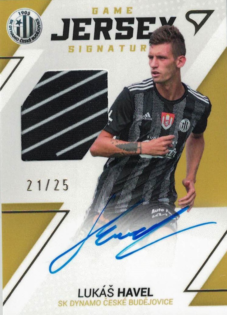 Lukas Havel Ceske Budejovice SportZoo FORTUNA:LIGA 2022/23 2. serie Game Jersey Auto /25 #GJS-HA