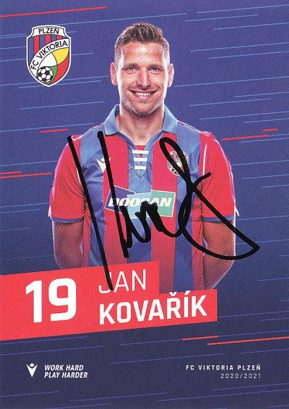 Jan Kovarik FC Viktoria Plzen 2020/21 Podpisova karta Autogram