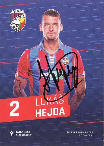 Lukas Hejda FC Viktoria Plzen 2020/21 Podpisova karta Autogram