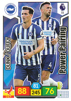 Dunk Duffy Brighton & Hove Albion 2019/20 Panini Adrenalyn XL Power Pairing #72