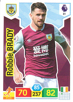 Robbie Brady Burnley 2019/20 Panini Adrenalyn XL #81