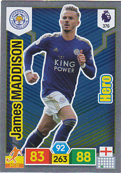 James Maddison Leicester City 2019/20 Panini Adrenalyn XL Hero #376