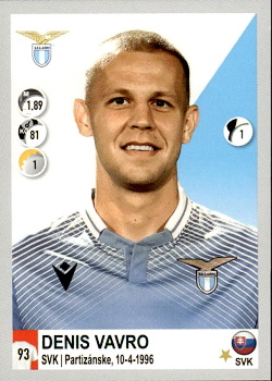 Denis Vavro Lazio Roma samolepka Calciatori 2021 Panini #302