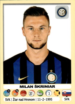 Milan Skriniar FC Internazionale Milano samolepka Calciatori 2018/19 Panini #232