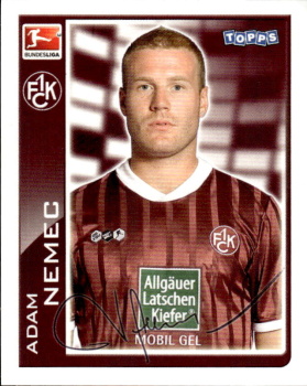Adam Nemec 1. FC Kaiserslauten samolepka Bundesliga Fussball 2010/11 Topps #172