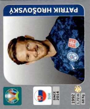 Patrik Hrosovsky Slovakia samolepka EURO 2020 Tournament Edition #506