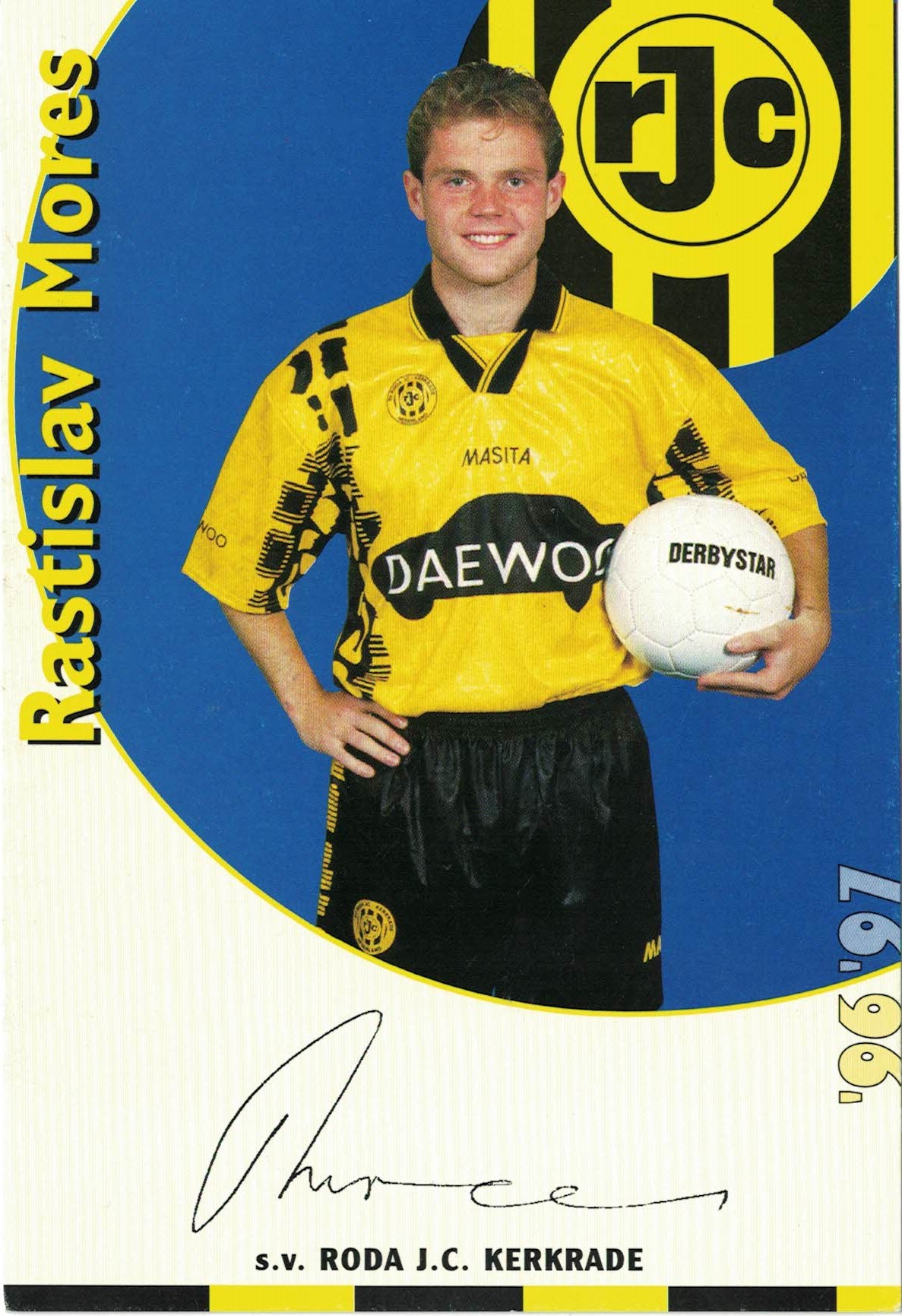 Rastislav Mores Roda JC Kerkrade 1996/97 Podpisova karta 