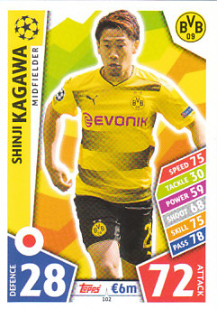 Shinji Kagawa Borussia Dortmund 2017/18 Topps Match Attax CL #102