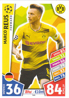 Marco Reus Borussia Dortmund 2017/18 Topps Match Attax CL #106