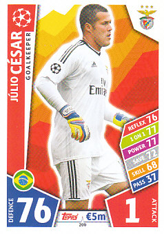 Julio Cesar SL Benfica 2017/18 Topps Match Attax CL #200