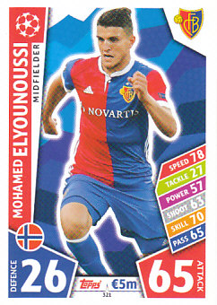 Mohamed Elyounoussi FC Basel 2017/18 Topps Match Attax CL #321