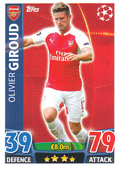 Olivier Giroud Arsenal 2015/16 Topps Match Attax CL #16