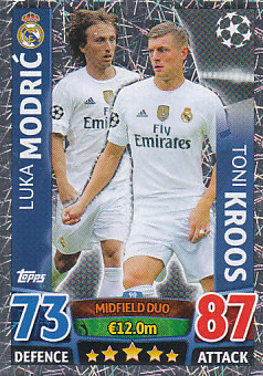 Luka Modric / Toni Kroos Real Madrid 2015/16 Topps Match Attax CL Midfield Duo #90