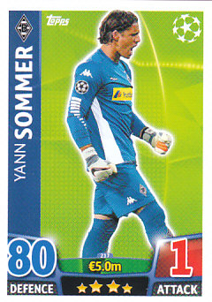 Yann Sommer Borussia Monchengladbach 2015/16 Topps Match Attax CL #217