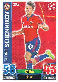 Georgi Schennikov CSKA Moscow 2015/16 Topps Match Attax CL #348