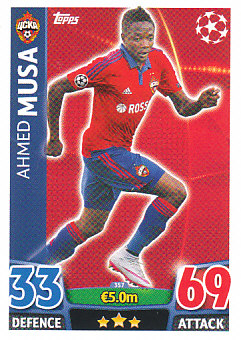 Ahmed Musa CSKA Moscow 2015/16 Topps Match Attax CL #357