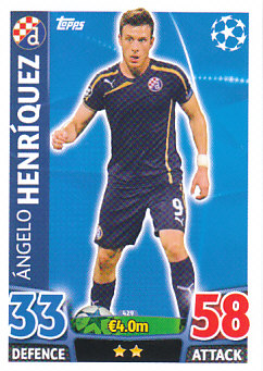 Angelo Henriquez Dinamo Zagreb 2015/16 Topps Match Attax CL #429