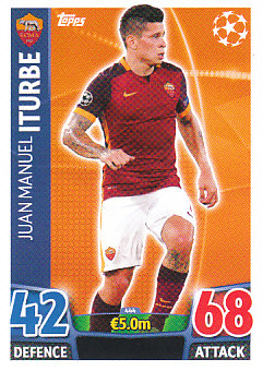 Juan Manuel Iturbe AS Roma 2015/16 Topps Match Attax CL #444