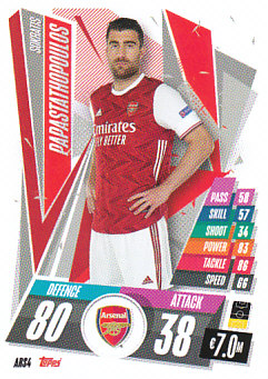 Sokratis Papastathopoulos Arsenal 2020/21 Topps Match Attax CL Update #ARS04