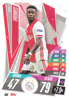 Quincy Promes AFC Ajax 2020/21 Topps Match Attax CL Update Update Card #UC06