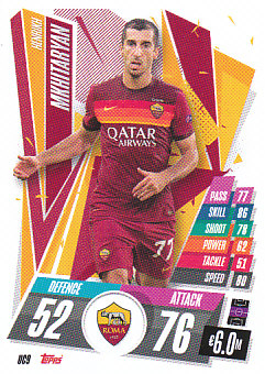 Henrikh Mkhitaryan AS Roma 2020/21 Topps Match Attax CL Update Update Card #UC09